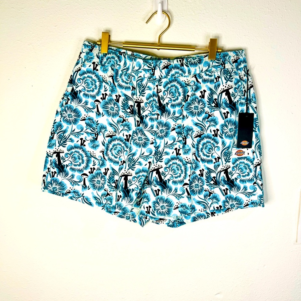 Dickies 100% Cotton Twill Roseburg Mushroom & Floral Shorts Cloud Flare Size XL - Picture 4 of 10